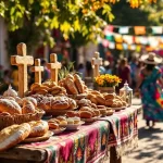 La tradición de regalar pan y frutas en festividades locales